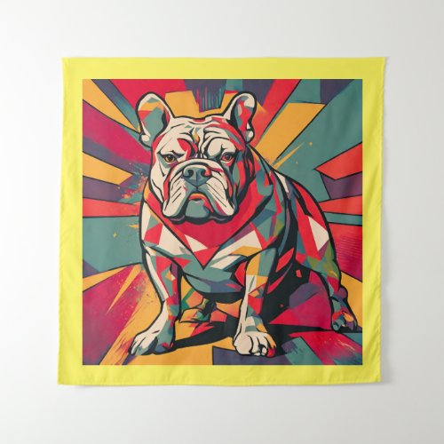 Super Canine Pop Art Goes to the Bull Dog Tapestry