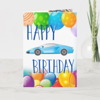 SUPER-CAR BIRTHDAY CARD