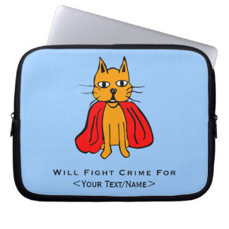 Super Cat Fight Crime For <Your Text/Name> Laptop Sleeve