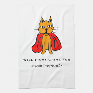 Super Cat Fight Crime For <Your Text/Name> Towel