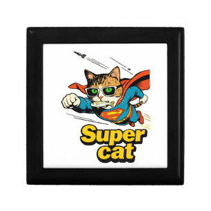 Super Cat Flying with Fish Gift Box