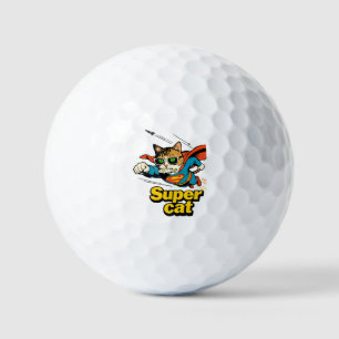 Super Cat Flying with Fish  Golf Balls