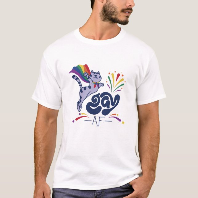 Super Cat Gay AF T-Shirt (Front)