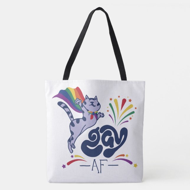 Super Cat Gay AF Tote Bag (Front)