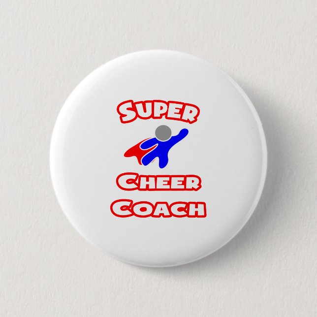 Super Cheer Coach Pinback Button (Front)