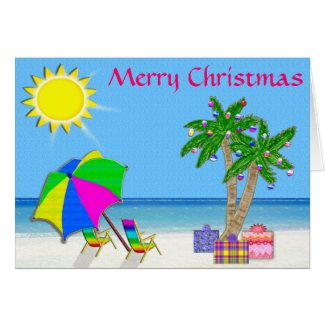 Super Cheery and Pretty Beach Christmas Cards