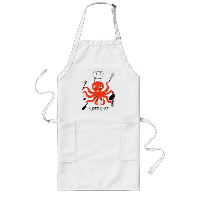 Super Chef Octopus Long Apron (Front)