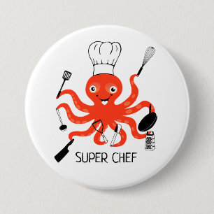 Super Chef Orange Octopus with Kitchen Gadgets Button