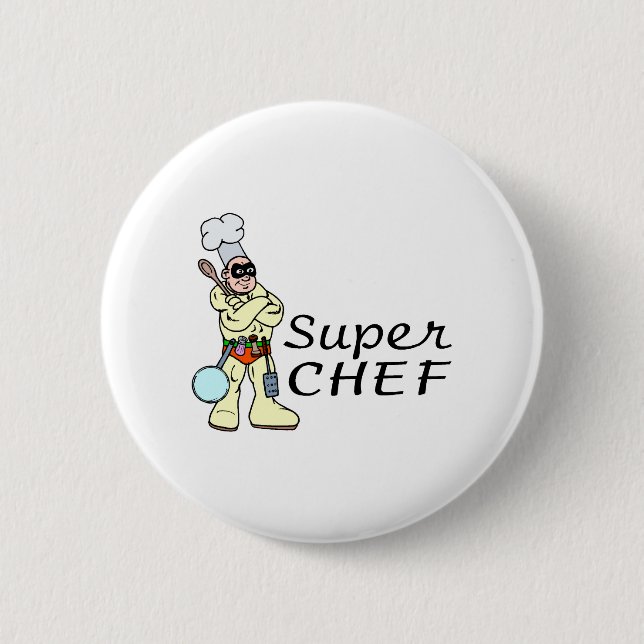 Super Chef Pinback Button (Front)