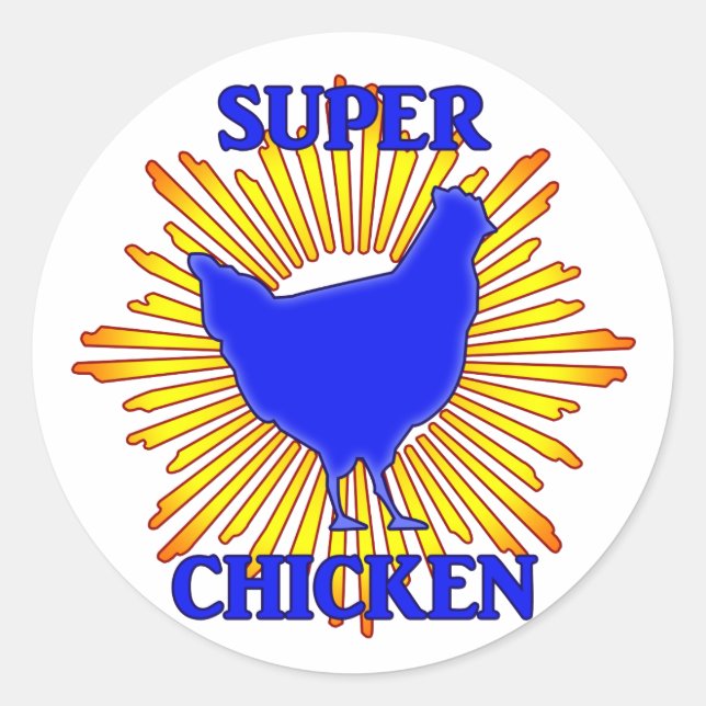 Super Chicken Classic Round Sticker (Front)