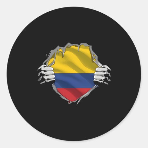 Super Colombian Heritage Proud Colombia Roots Flag Classic Round Sticker