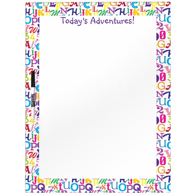 Super Colorful ABCs and 123s Dry Erase Board (Front)