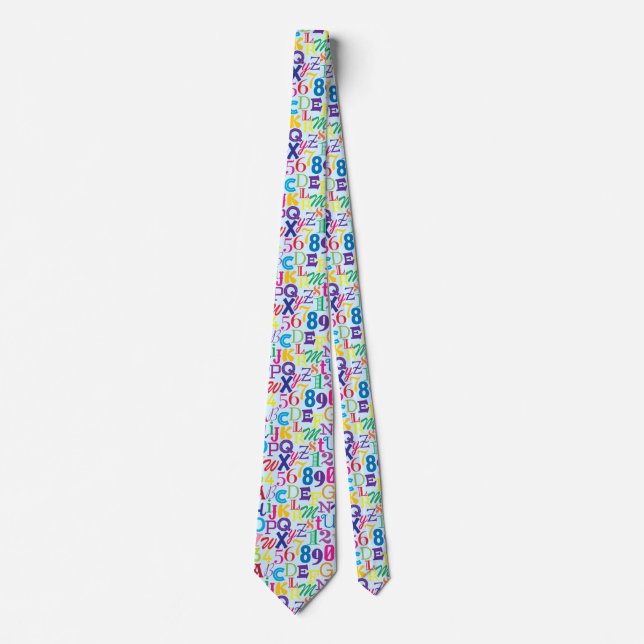 Super Colorful ABCs and 123s Neck Tie (Front)