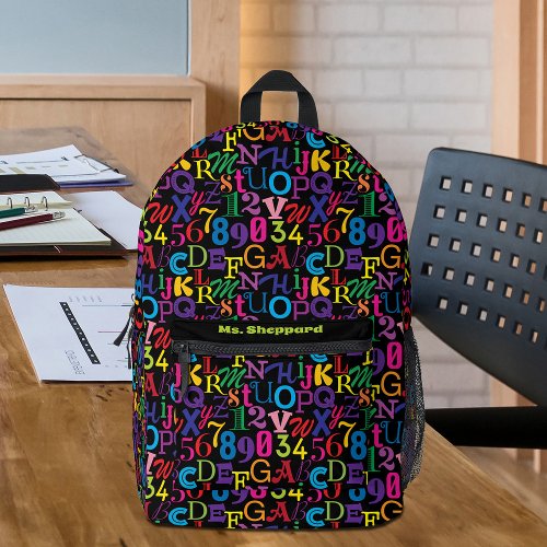 Super Colorful ABCs and 123s Printed Backpack