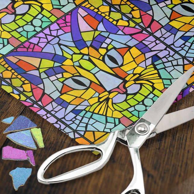 Super-Colorful Cats - Mosaic Kitties Decoupage Tissue Paper (Creator Uploaded)