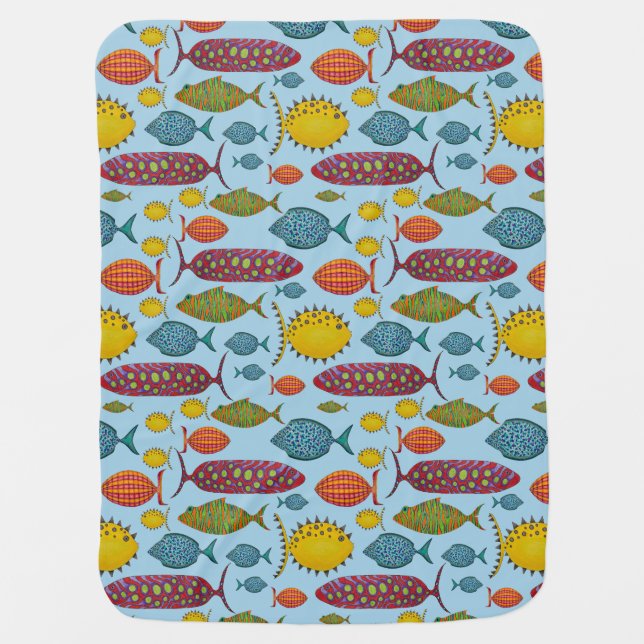 Super Colorful Fish  Baby Blanket (Front)