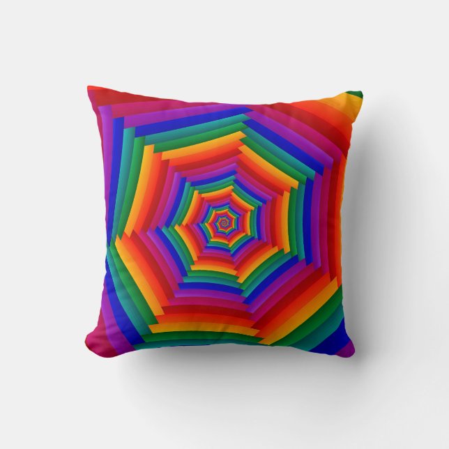 Super Colorful Fractal Spiral  Throw Pillow (Front)