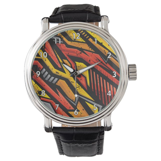 Super Colorful Grunge Pattern Watch (Front)