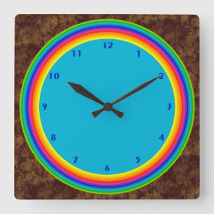 Super Colorful Rainbow Spectrum Square Wall Clock