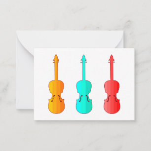 Super colorful violins trio Flat Note Card