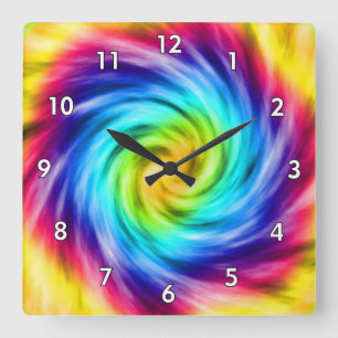 Super Colorful Whirlpool Square Wall Clock