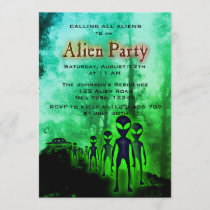 Super Cool Alien & UFO Party Invite