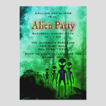 Super Cool Alien & UFO Party Invite