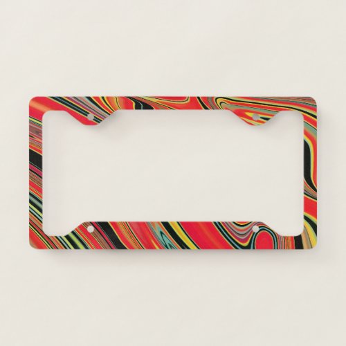 Super Cool and Colorful Psychedelic Stripes Art License Plate Frame