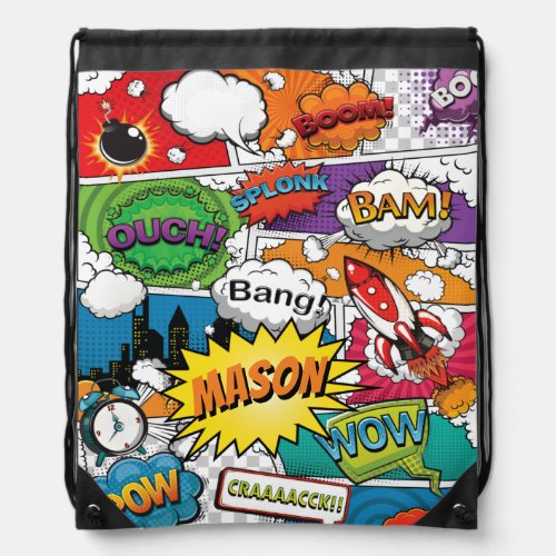 Super Cool and Personalised Comics Drawstring Bag
