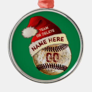 Super Cool Baseball Player Ornaments, Personalized Metal Ornament