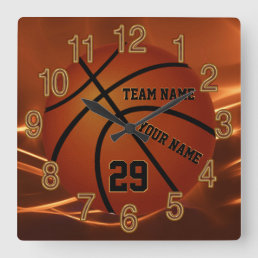 Super Cool Basketball Senior Gift Ideas YOUR TEXT Square Wall Clock