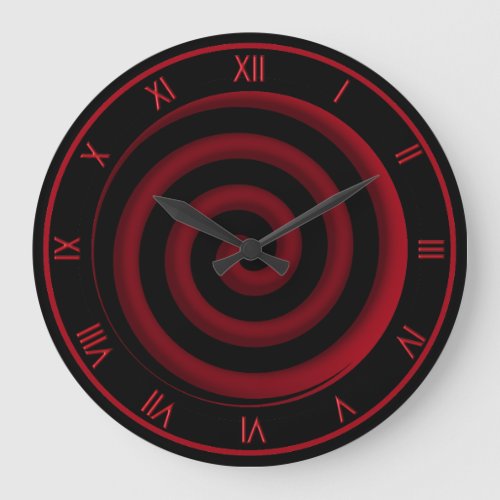 Super Cool Black and Red Spiral Wall Clock