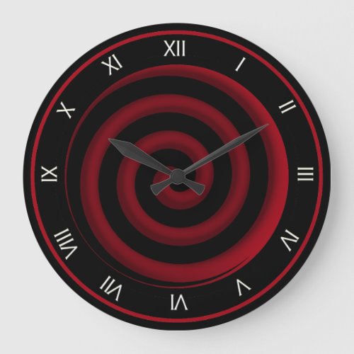 Super Cool Black and Red Spiral Wall Clock