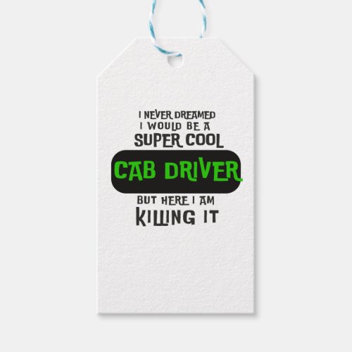 Super Cool Cab Driver Gift Tags
