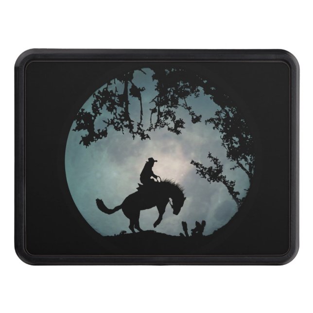 Super Cool Cowboy and Bucking Horse Hitch Cover (Front)