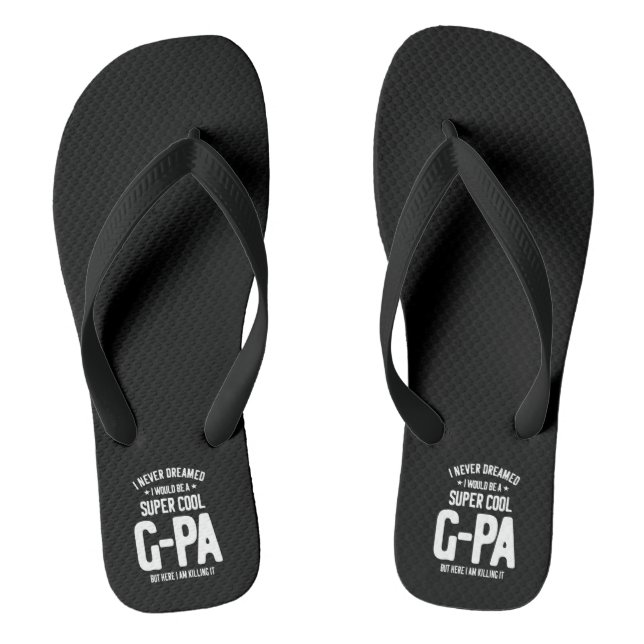 Super Cool G-Pa | Grandfather Gift Flip Flops (Footbed)