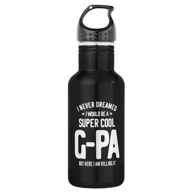Super Cool G-Pa | Grandfather Gift Stainless Steel Water Bottle (Front)