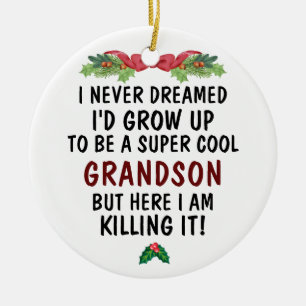 Super Cool Grandson Killing It & Custom Photo Ceramic Ornament