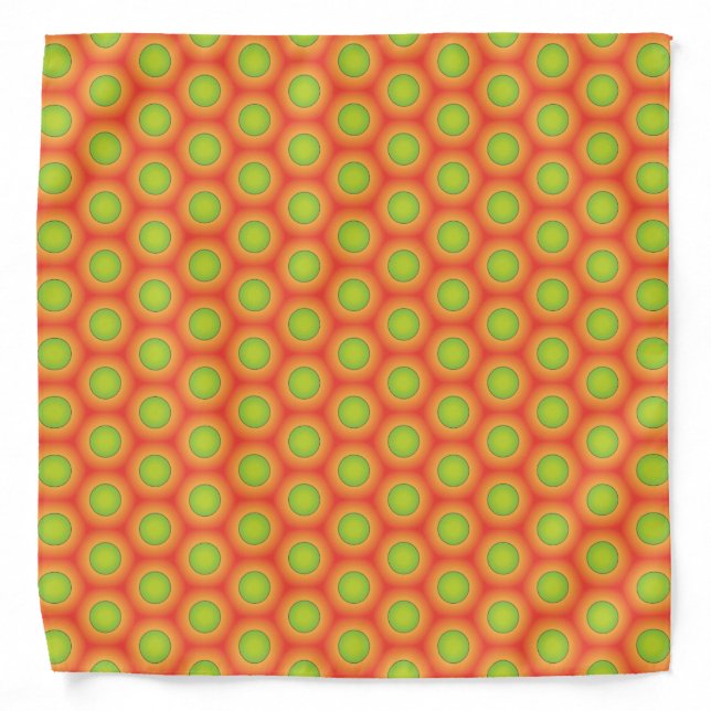 Super cool green & orange pattern design bandana (Front)