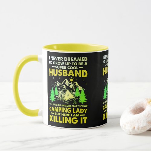 Super Cool Husband of Camping Lady Funny Camper    Mug