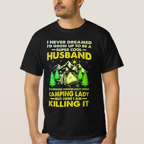 Super Cool Husband of Camping Lady Funny Camper T_Shirt