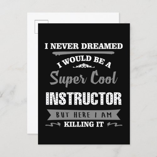 Super Cool Instructor Postcard
