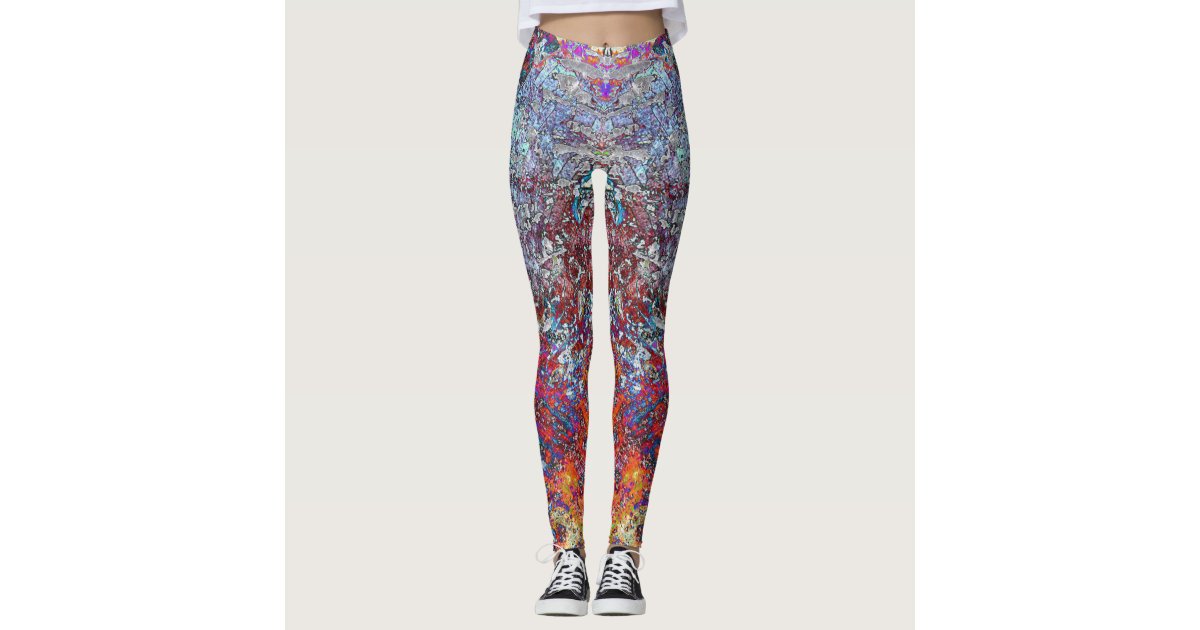 Super cool leggings with abstract colorful pattern | Zazzle