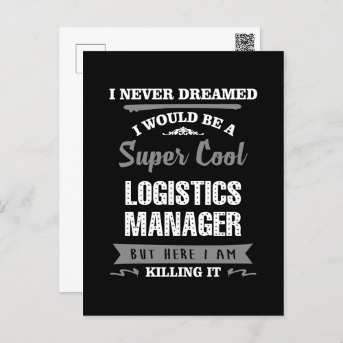 Super Cool Logistics Manager Postcard