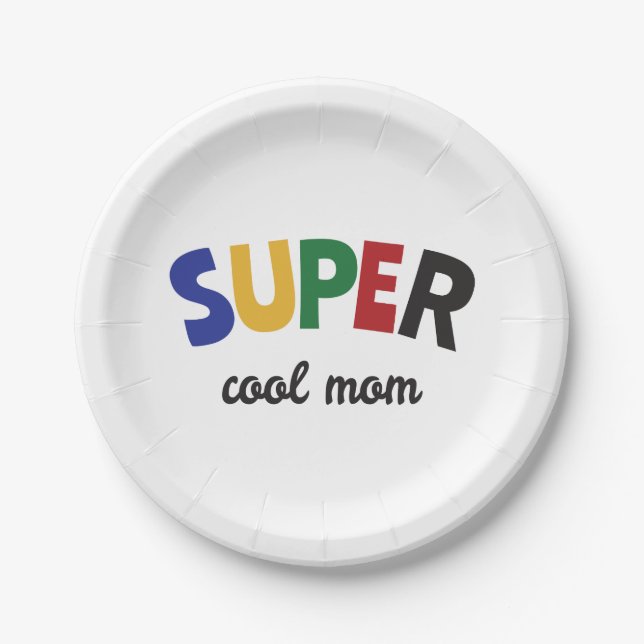 Super cool mom paper plates (Front)
