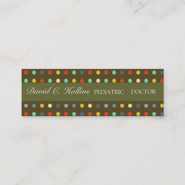 Super Cool Pediatric Doctor Mini Business Card (Front)