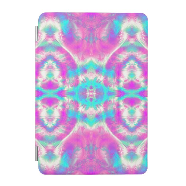 SUPER COOL Pink and Blue Abstract Pattern iPad Mini Cover (Front)