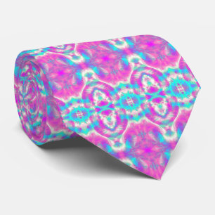 Super Cool Pink and Blue Abstract Pattern Neck Tie