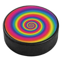 Super Cool Rainbow Swirl Hockey Puck