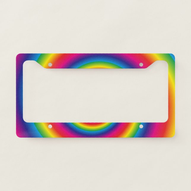 Super Cool Rainbow Swirl License Plate Frame (Front)
